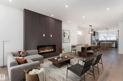 12031 124 Street Nw, Edmonton, AB - Indoor Photo Showing Living Room With Fireplace
