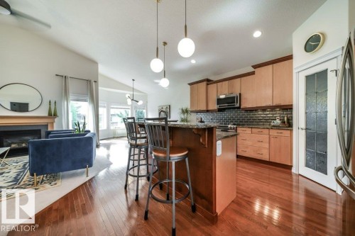 16103 72 Street Nw, Edmonton, AB - Indoor Photo Showing Kitchen With Fireplace With Upgraded Kitchen