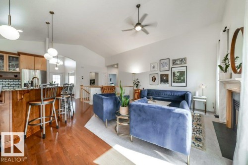 16103 72 Street Nw, Edmonton, AB - Indoor Photo Showing Living Room With Fireplace