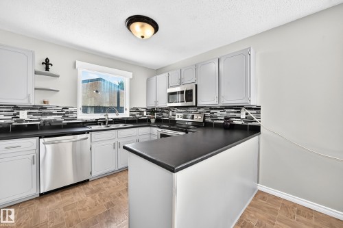 3615 10 Avenue Nw, Edmonton, AB - Indoor Photo Showing Kitchen With Double Sink With Upgraded Kitchen