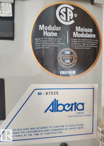 Modular Home certification for compliance with CSA Standard A277 and the National Building Code - 4819 51 Avenue, Millet, AB - Other