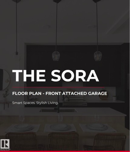 Floor Plan, Front Attached Garage. Detailing the property layout and garage configuration - 3150 Magpie Way Nw, Edmonton, AB - Other