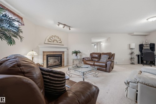 28 Norfolk Close, St. Albert, AB - Indoor Photo Showing Living Room With Fireplace