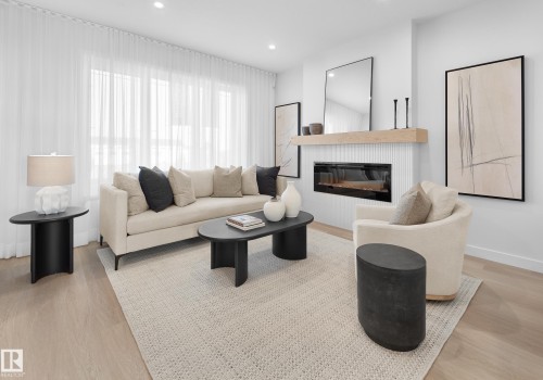5636 Hawthorn Way Sw, Edmonton, AB - Indoor Photo Showing Living Room With Fireplace