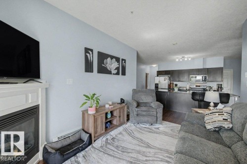 #204 5 Perron St, St. Albert, AB - Indoor Photo Showing Living Room With Fireplace