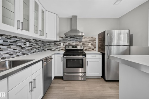 18303 76 Avenue Nw, Edmonton, AB - Indoor Photo Showing Kitchen With Upgraded Kitchen