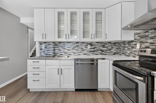 18303 76 Avenue Nw, Edmonton, AB - Indoor Photo Showing Kitchen With Upgraded Kitchen