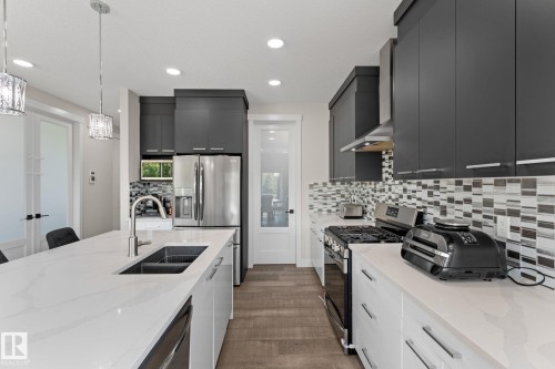 12383 176 Avenue Nw, Edmonton, AB - Indoor Photo Showing Kitchen With Double Sink With Upgraded Kitchen