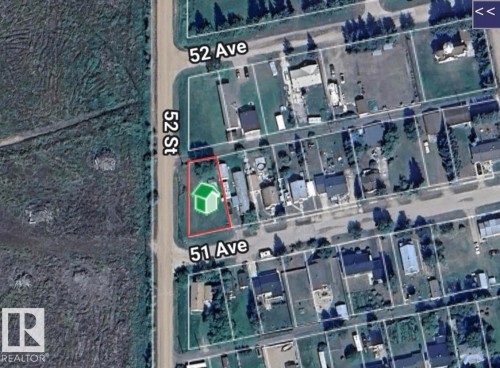 Property Map. Illustrating the property's location relative to 51 Ave, 52 St, and 52 Ave - 5140 51 Avenue, Vilna, AB 