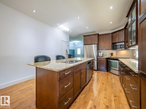 10957 75 Avenue Nw, Edmonton, AB - Indoor Photo Showing Kitchen With Double Sink