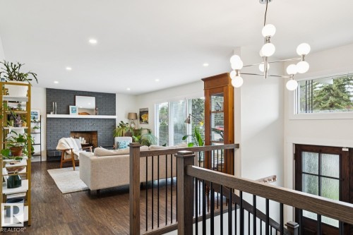 13615 Buena Vista Road Nw, Edmonton, AB - Indoor Photo Showing Other Room With Fireplace