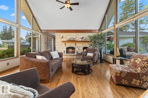 203 Pine Avenue, Cold Lake, AB - Indoor Photo Showing Living Room With Fireplace