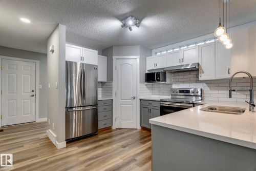 15819 69 Street Nw, Edmonton, AB - Indoor Photo Showing Kitchen With Stainless Steel Kitchen With Double Sink With Upgraded Kitchen