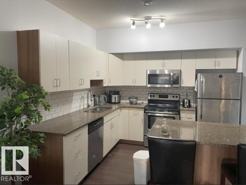 #209 10518 113 St Nw, Edmonton, AB - Indoor Photo Showing Kitchen With Stainless Steel Kitchen