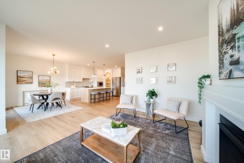 54 Clichy Close, St. Albert, AB - Indoor Photo Showing Living Room With Fireplace