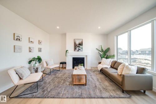54 Clichy Close, St. Albert, AB - Indoor Photo Showing Living Room With Fireplace