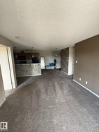 Spacious open-concept living area with neutral carpeting throughout, recessed ceiling lighting, and abundant natural light from multiple windows - 