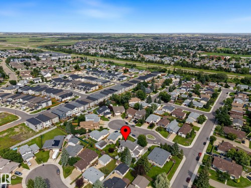 Aerial perspective showcasing a residential neighborhood with diverse housing styles - 10032 173 Avenue Nw, Edmonton, AB - Outdoor With View
