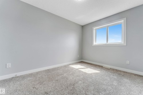 Room with light gray walls, gray carpet, white trim, and a window - 6075 180 Avenue Nw, Edmonton, AB - Indoor Photo Showing Other Room
