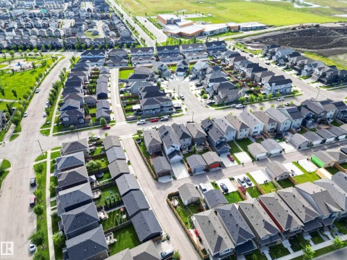Aerial perspective showcasing a residential development with individual properties - 6 Daniel Street, Fort Saskatchewan, AB - Outdoor With View