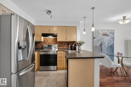 #317 11441 Ellerslie Rd Sw, Edmonton, AB - Indoor Photo Showing Kitchen With Stainless Steel Kitchen