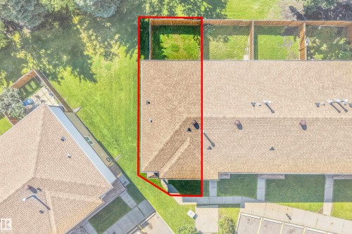 Property Boundary Aerial View. Depicting the property's perimeter as outlined in red - #39 14511 52 Street Nw, Edmonton, AB - Outdoor
