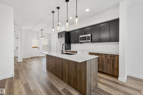 20820 40 Avenue Nw, Edmonton, AB - Indoor Photo Showing Kitchen With Double Sink With Upgraded Kitchen
