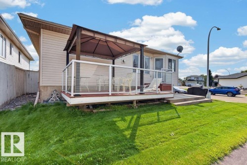 Rear deck with glass panel railing and a covered gazebo structure - 1046 Jones Crescent Nw, Edmonton, AB - Outdoor With Deck Patio Veranda