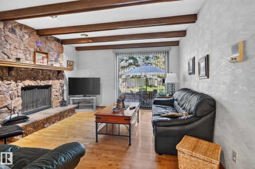 18132 78 Avenue Nw, Edmonton, AB - Indoor Photo Showing Living Room With Fireplace