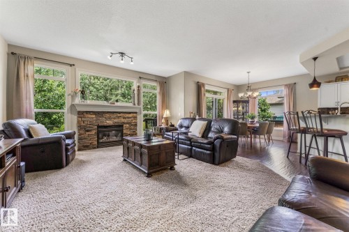8 Danfield Place, Spruce Grove, AB - Indoor Photo Showing Living Room With Fireplace