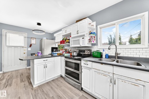 9031 150 Street Nw, Edmonton, AB - Indoor Photo Showing Kitchen With Double Sink
