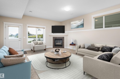 65 Lakewood Boulevard, Beaumont, AB - Indoor Photo Showing Living Room With Fireplace