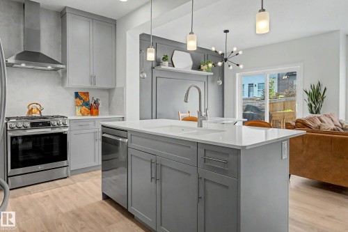 23015 96 Avenue Nw, Edmonton, AB - Indoor Photo Showing Kitchen With Upgraded Kitchen