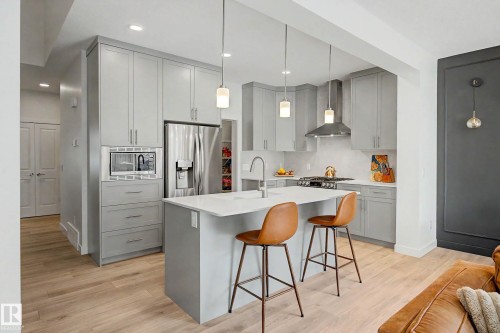 23015 96 Avenue Nw, Edmonton, AB - Indoor Photo Showing Kitchen With Upgraded Kitchen