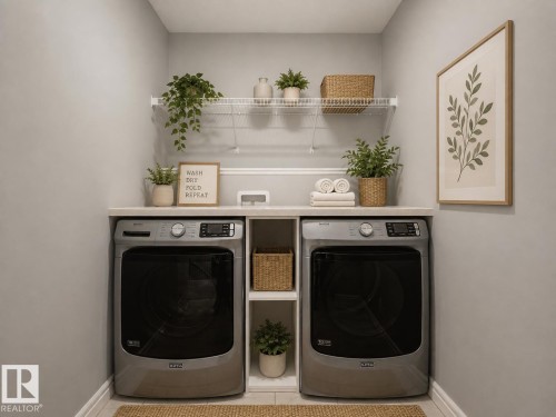 Virtually Staged - 19310 26A Ave Nw, Edmonton, AB - Indoor Photo Showing Laundry Room