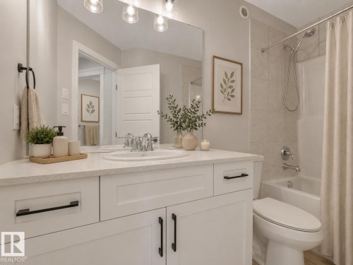 Virtually staged - 19310 26A Ave Nw, Edmonton, AB - Indoor Photo Showing Bathroom
