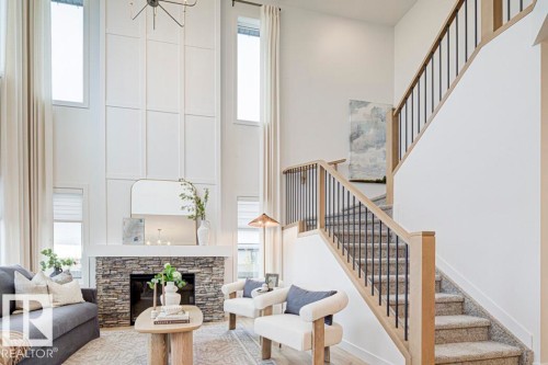 4570 Chegwin Wynd Sw, Edmonton, AB - Indoor With Fireplace