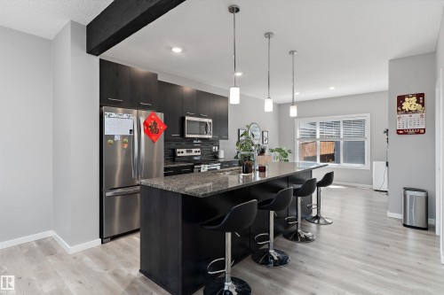 15927 13 Avenue Sw, Edmonton, AB - Indoor Photo Showing Kitchen With Stainless Steel Kitchen With Upgraded Kitchen
