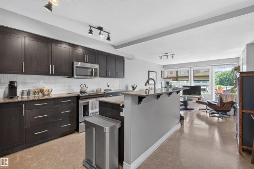 #301 9603 98 Av Nw, Edmonton, AB - Indoor Photo Showing Kitchen With Upgraded Kitchen