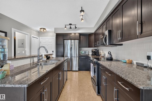 #301 9603 98 Av Nw, Edmonton, AB - Indoor Photo Showing Kitchen With Double Sink With Upgraded Kitchen