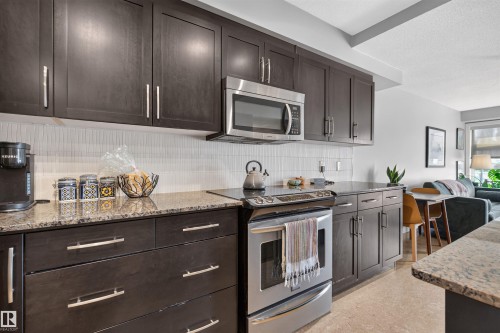 #301 9603 98 Av Nw, Edmonton, AB - Indoor Photo Showing Kitchen With Upgraded Kitchen