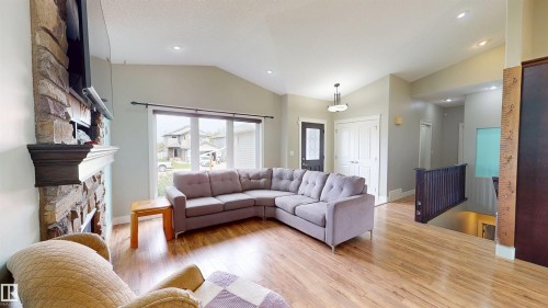 3809 52 Av, Drayton Valley, AB - Indoor Photo Showing Living Room With Fireplace