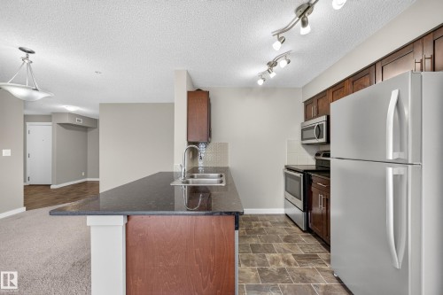 #222 5810 Mullen Pl Nw, Edmonton, AB - Indoor Photo Showing Kitchen With Double Sink