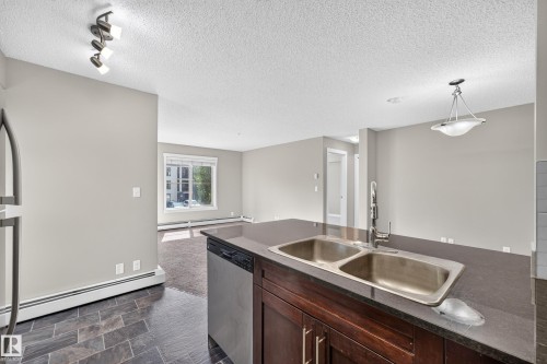 #222 5810 Mullen Pl Nw, Edmonton, AB - Indoor Photo Showing Kitchen With Double Sink