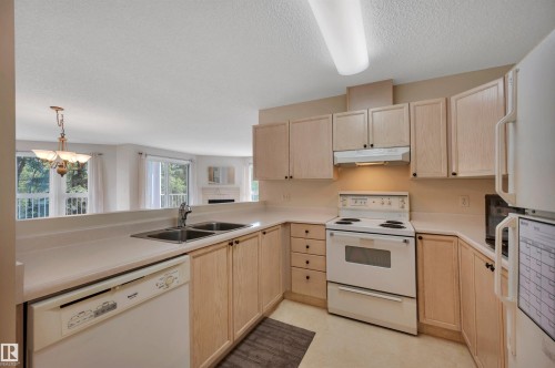 #209 65 Gervais Rd, St. Albert, AB - Indoor Photo Showing Kitchen With Double Sink