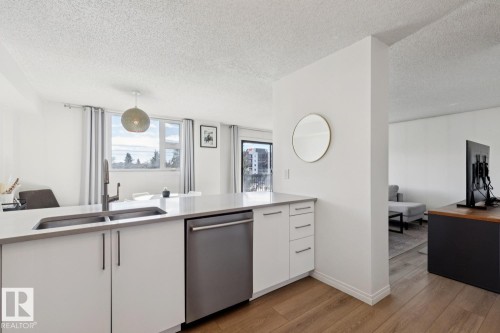 #401 10545 Saskatchewan Dr Nw, Edmonton, AB - Indoor Photo Showing Kitchen With Double Sink