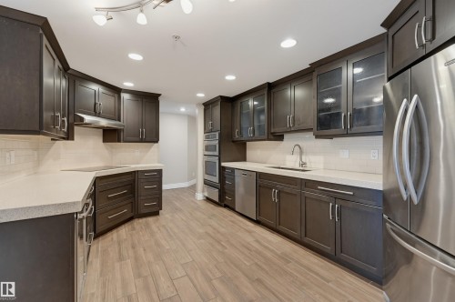 #108 11650 79 Av Nw, Edmonton, AB - Indoor Photo Showing Kitchen With Upgraded Kitchen