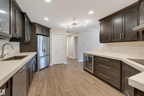 #108 11650 79 Av Nw, Edmonton, AB - Indoor Photo Showing Kitchen With Double Sink With Upgraded Kitchen