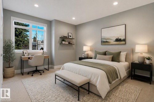 Virtually staged - 8927 120 Street Nw, Edmonton, AB - Indoor Photo Showing Bedroom