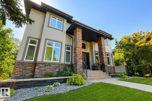 Two-story stucco exterior with stone accents - 8927 120 Street Nw, Edmonton, AB - Outdoor